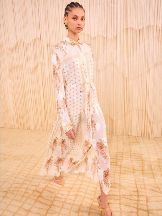Ulla Johnson Dresses & Skirts - Ulla Johnson Emilie Drop Waist Long Sleeve Shirt Dress- Alabaster NWT